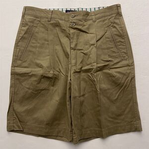 VTG NWT GANT‎ Deadstock 34 x 9.5" Taupe Double Button Pleated Soft Twill Shorts